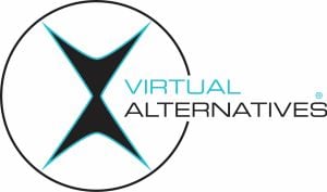 Virtual Alternatives Cyan Blue & Black (R) logo 300